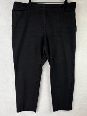 Loft Womens Black Pants Curvy Skinny Ankle High Rise Size 18P Petites